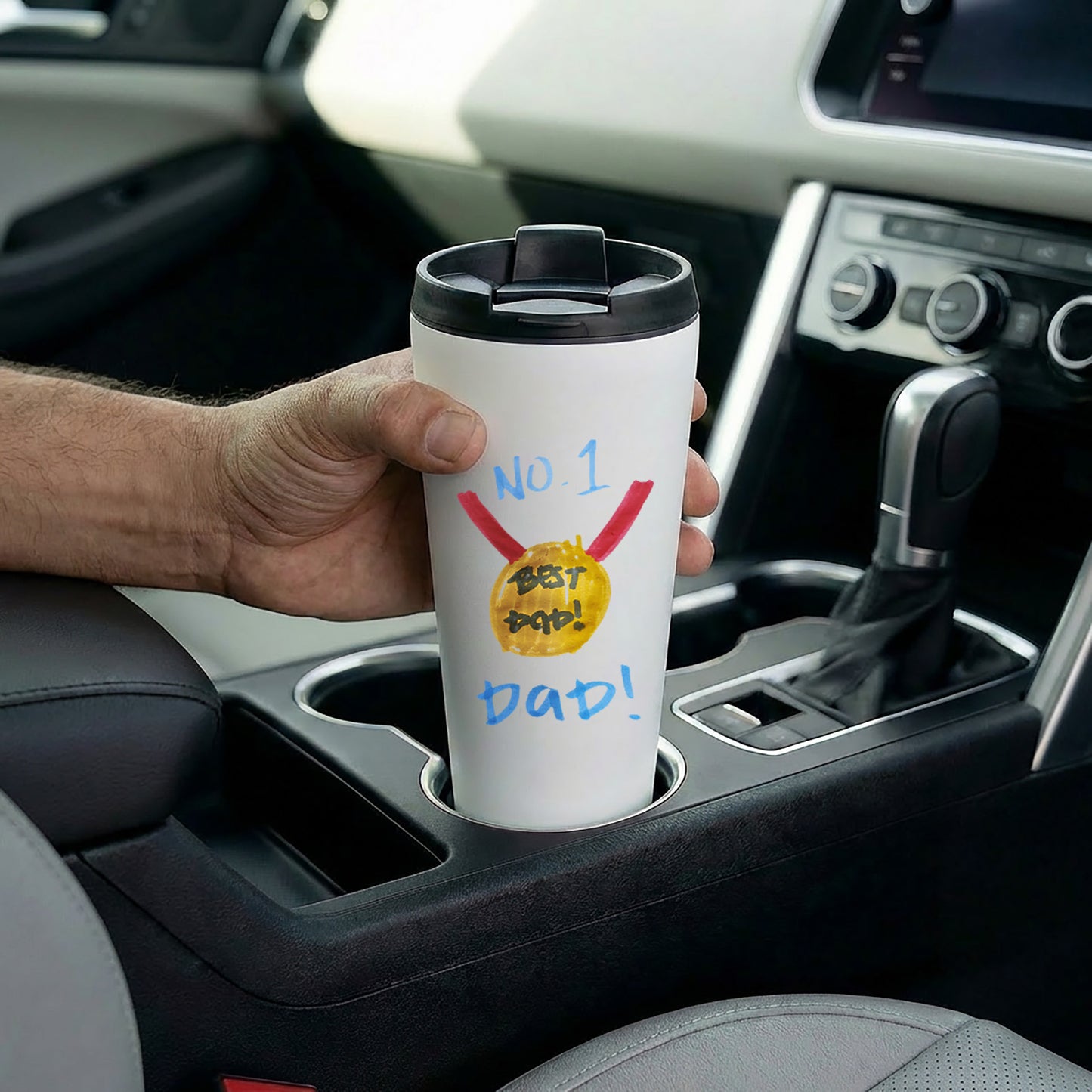 Travel Mug for Dads made with Child's Drawing | Gifts for Dad | Little Heirloom