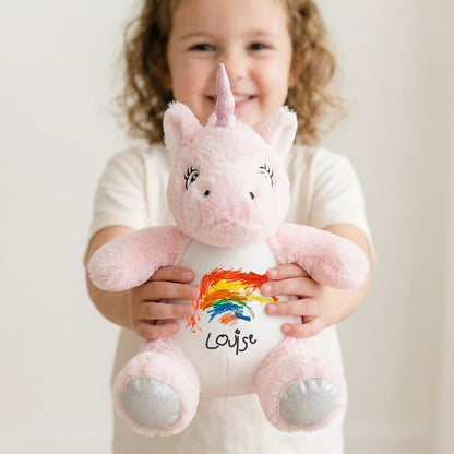 Unicorn Plush Toy Made From Your Children's Artwork