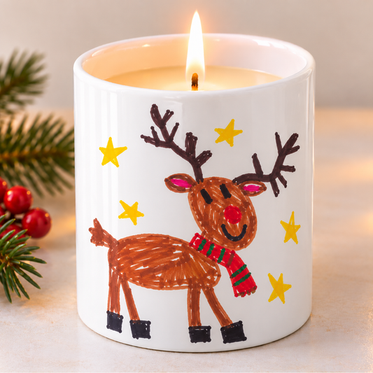 Christmas Candle Made From Your Children's Artwork | Hand-Poured Soy Wax