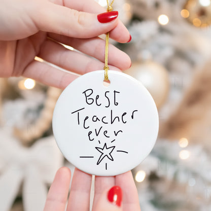 Teacher Christmas Bauble made from Children's drawings | Gift fro teachers  Little Heirloom