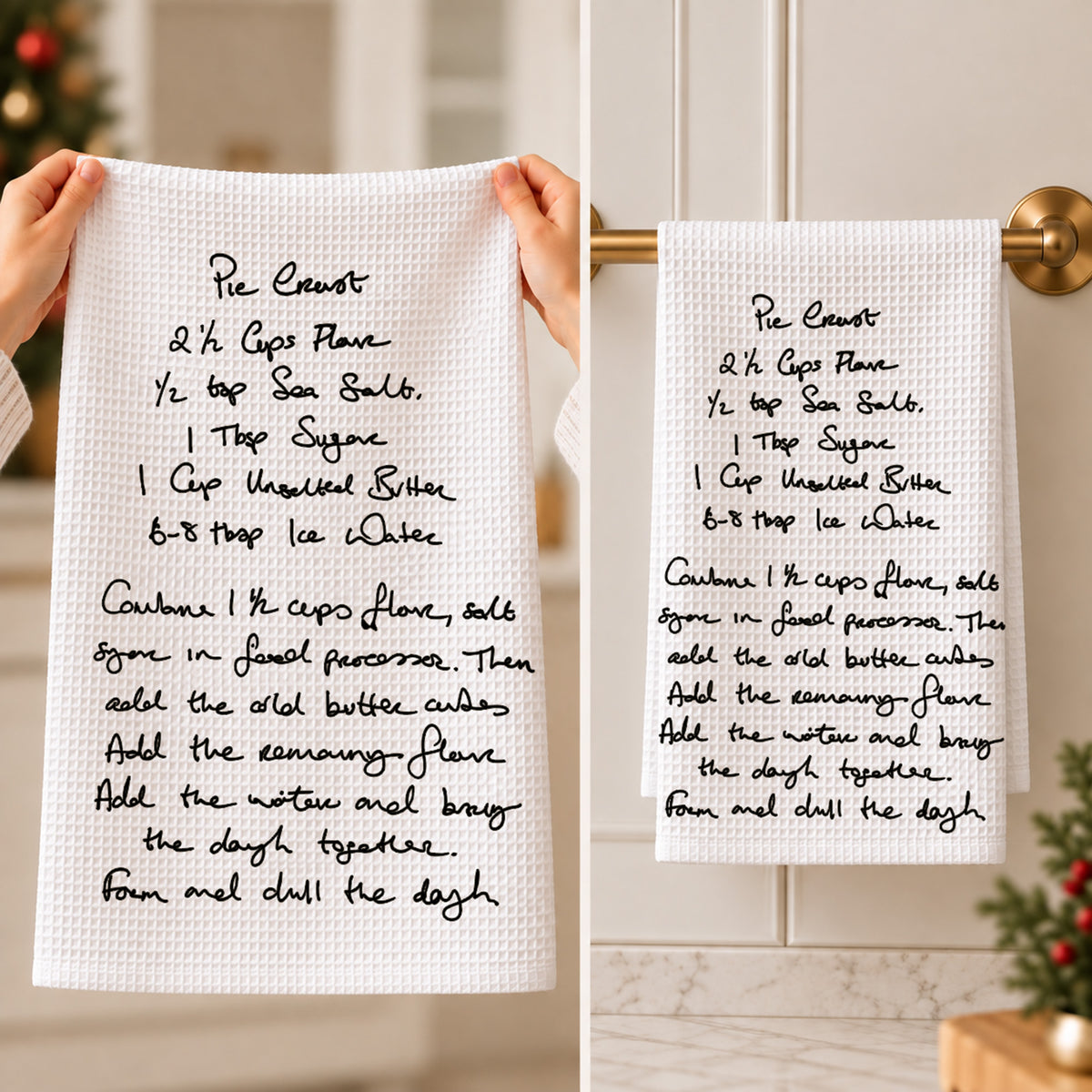 Christmas Tea Towel Made From Your Loved Ones Handwriting