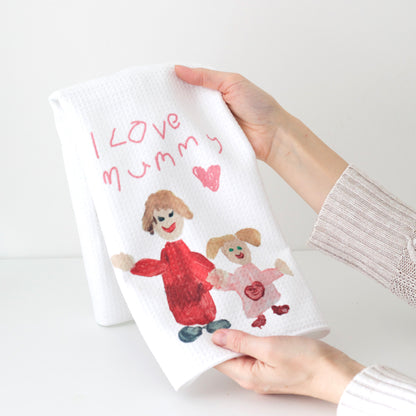 Tea towel made with your children's painting | Little Heirloom