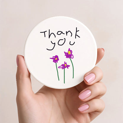 Ceramic Coaster for Teachers made with Child's Artwork |Gift for teachers | Little Heirloom