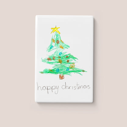 Christmas Tree Magnet made from Children's Drawings | Little Heirloom