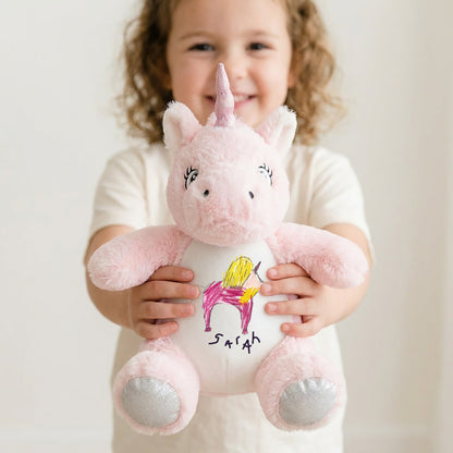 Unicorn Plush Toy Made From Your Children's Artwork