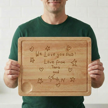 Carving Board For Dads with Kid's Writing | Father's Day Gifts | Little Heirloom