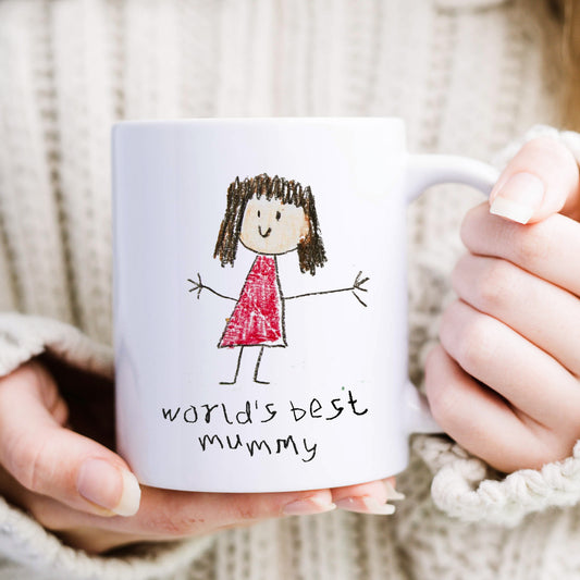 Worlds Best Mummy Mug made from Childs Drawing | Gifts for Mums | Little Heirloom