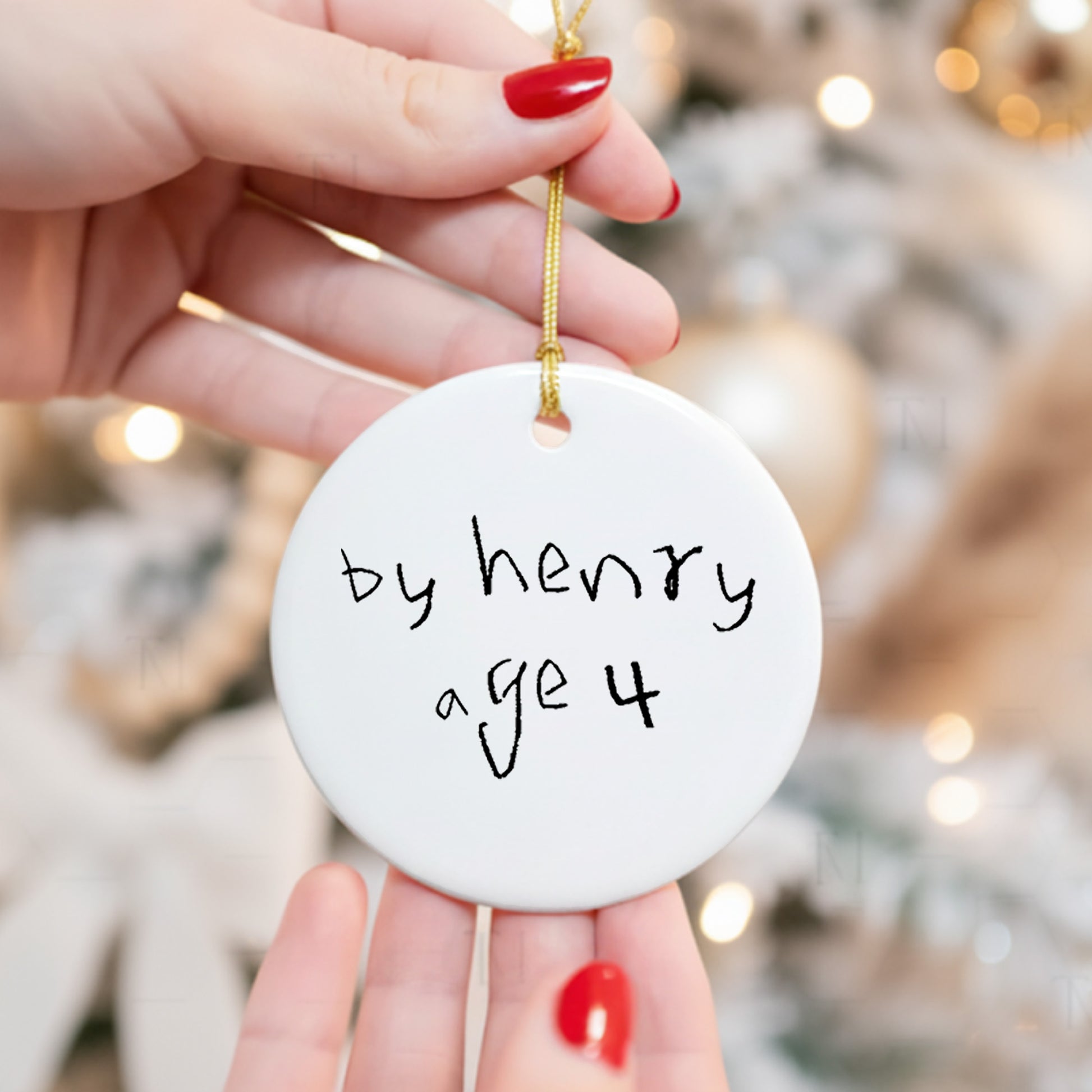 Christmas Ornament Made from Kids Signature | Gift for Grandparents | Little Heirloom