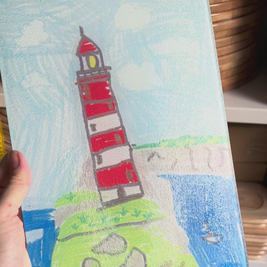 Glass Chopping Board Made From Your Children's Artwork